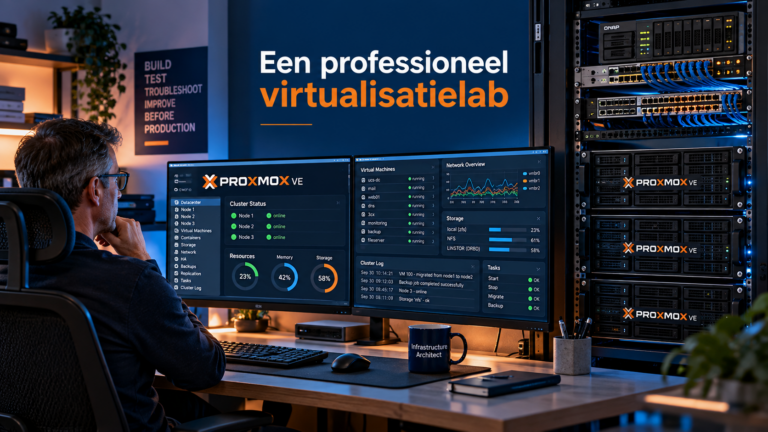 Een professioneel virtualisatielab met drie Proxmox-nodes